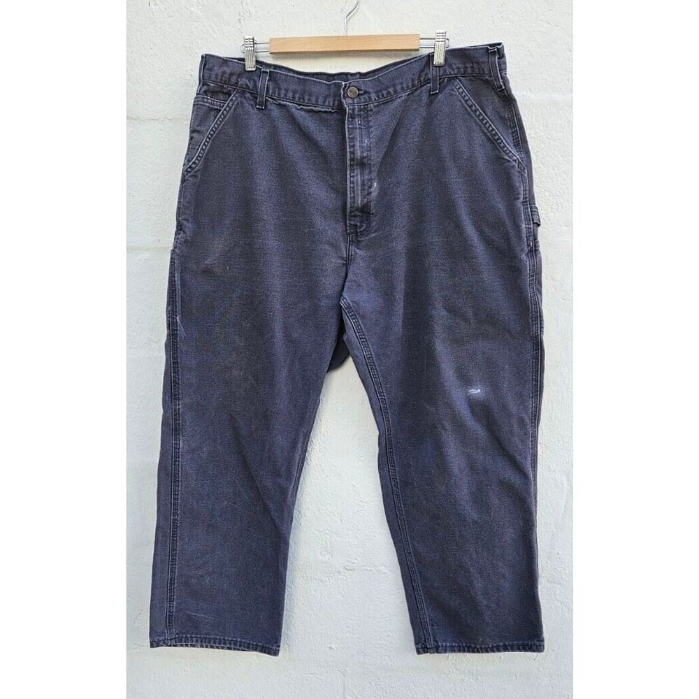 Carhartt Carpenter Jeans 42 X 30 Gray Dungaree Fit‎ Denim Straight Leg Cotton